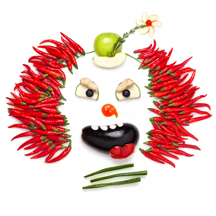 Chili clown food art
