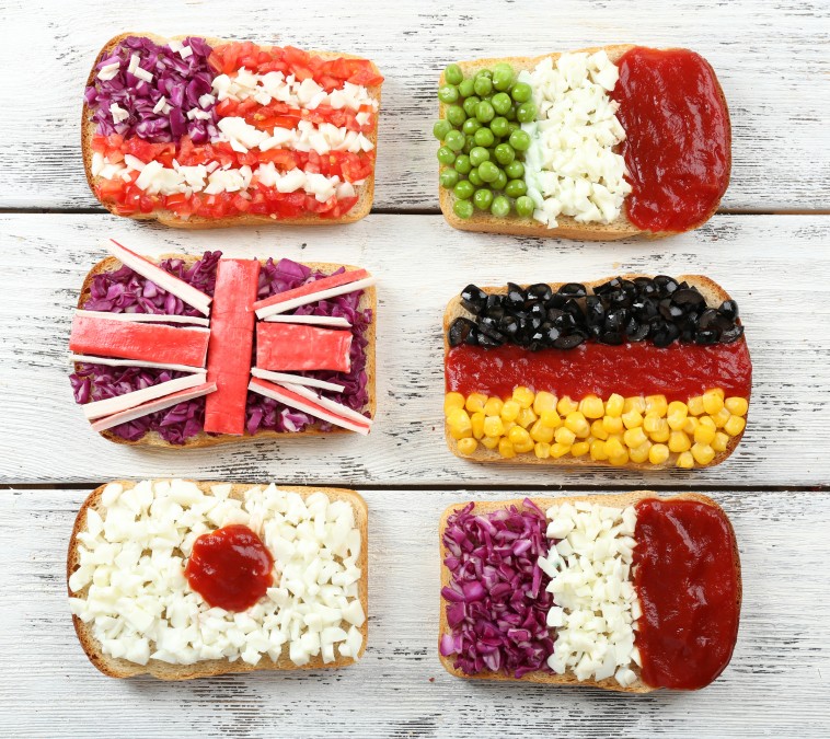Sandwiches of different flags