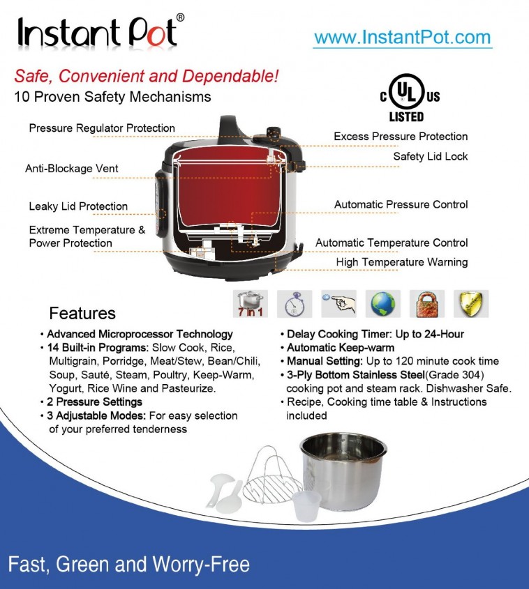 Instant Pot IP-DUO60 Review - 10 proven safety mechanisms are available with this appliance